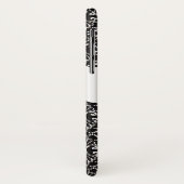 上品なエレガント白黒ダマスクのファンシー巻物 Case-Mate iPhoneケース (裏面/左)