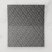上品なエレガント白黒ダマスクパターン プレイスカード (内部開封)