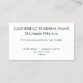 上品なエレガント薄紫カスタムフォトグリーンガーデナー 名刺 (裏面)