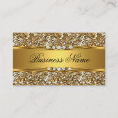 上品なエレガント金ゴールドグリッターダイヤモンドルック 名刺 (正面)