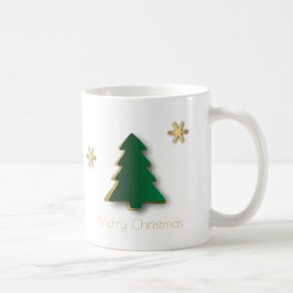 上品なエレガント金ゴールドグリーンクリスマスツリー コーヒーマグカップ