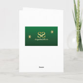 上品なエレガント金ゴールドグリーンクリスマスツリー シーズンカード (裏面)