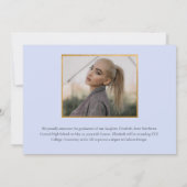 上品なエレガント金ゴールドスクリプト文字研究科3写真 案内状 (裏面)