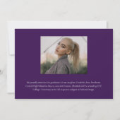 上品なエレガント金ゴールドスクリプト文字研究科3写真 案内状 (裏面)