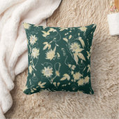 上品なエレガント金ゴールドパッションフラワーエメラルドグリーン クッション (ブランケット)