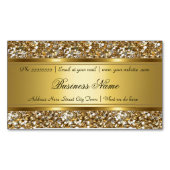 上品なエレガント金ゴールドフェイクグリッタールックビジネス マグネット名刺 (正面)