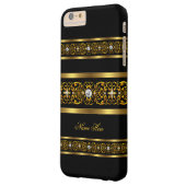 上品なエレガント金ゴールドブラックダイヤモンド Case-Mate iPhoneケース (裏面左)