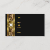 上品なエレガント金ゴールドブラックヒョウと宝石 名刺 (裏面)