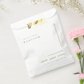 上品なエレガント金ゴールドミニマルタイポグラフィバプテスマ フェイバーバッグ (封をした状態)