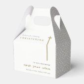 上品なエレガント金ゴールドミニマルタイポグラフィ《キリスト教》洗礼式や命名式 フェイバーボックス (正面サイド)