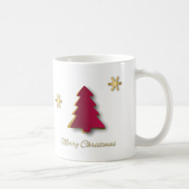 上品なエレガント金ゴールドレッドクリスマスツリー コーヒーマグカップ