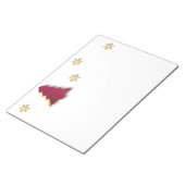 上品なエレガント金ゴールドレッドクリスマスツリー ノートパッド (アングル)