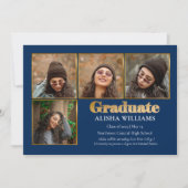 上品なエレガント金ゴールド文字大学院4写真アナウンチ 案内状 (正面)