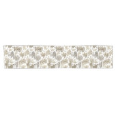 上品なエレガント金ゴールド素朴ベージュカントリートイル ショートテーブルランナー (横)