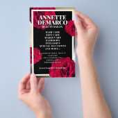 上品なエレガント金枠とバラ模様 チラシ (ハンドル)