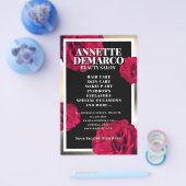 上品なエレガント金枠とバラ模様 チラシ (シングル)