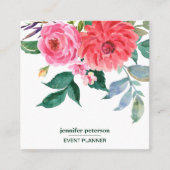 上品なエレガント開花赤い牡丹ソーシャルメディアのアイコン スクエア名刺 (正面)