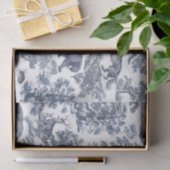 上品なエレガント青素朴い森の動物トイル 薄葉紙 (ギフト)