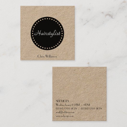 上品なエレガント高級カスタイリッシュバー スクエア名刺 (正面/裏面)