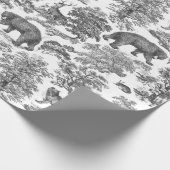 上品なエレガント黒素朴い森の動物 ラッピングペーパー (角)