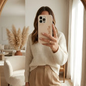 上品なオートミールサンドの土色ミニマリストのカスタムネーム iPhoneケース