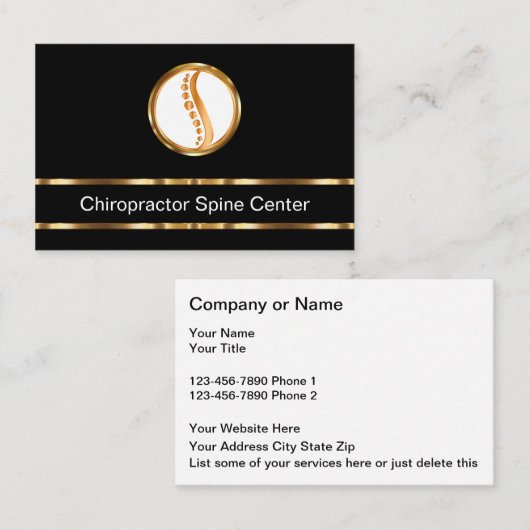 上品なカイロプラクタースパインセンター 名刺 (正面/裏面)