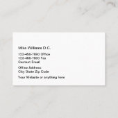 上品なカイロプラクターテーマ名刺 名刺 (裏面)