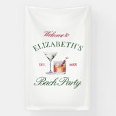 上品なカクテルグリーン&レッドガールズクラブバナー 横断幕 (縦)