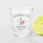 上品なカクテルグリーン&レッドガールズクラブ ショットグラス (正面)