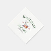 上品なカクテルグリーン&レッドガールズクラブ スタンダードカクテルナプキン (角)