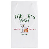 上品なカクテルグリーン&レッドガールズクラブ スモールペーパーバッグ (裏面)