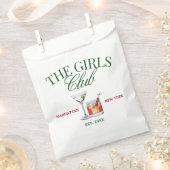 上品なカクテルグリーン&レッドガールズクラブ フェイバーバッグ (クリップ留めされた状態)