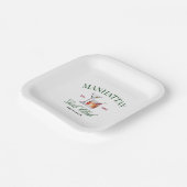 上品なカクテルグリーン&レッドガールズクラブ ペーパープレート (傾斜あり)