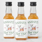 上品なカクテルグリーン&レッドガールズクラブ リキュールボトルラベル (ボトル)