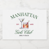 上品なカクテルグリーン&レッドガールズクラブ リキュールボトルラベル (シングルラベル)