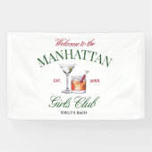 上品なカクテルグリーン&レッドガールズクラブ 横断幕 (横)