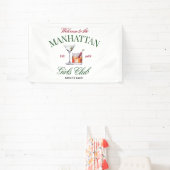 上品なカクテルグリーン&レッドガールズクラブ 横断幕 (インサイチュ)