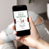 上品なカクテルグリーン&レッドバチェロレッテ週末 招待状