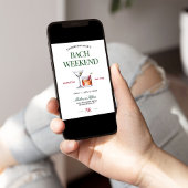 上品なカクテルグリーン&レッドバチェロレッテ週末 招待状