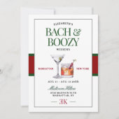 上品なカクテルグリーン&レッドバッハ&ブージーウィークエンド 招待状 (正面)