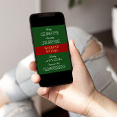 上品なカクテルパーティー グリーン&レッド バチェロレッテ&高級な週末 招待状