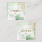 上品なカスタマイズ可能なパステルグリーンの「ありがとう」 ノートカード (正面/裏面)