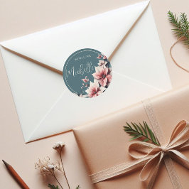 上品なカスタマイズ可能なパステルフラワー ラウンドシール