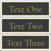 上品なカスタマイズ可能なブラック&フェイク金ゴールド シール (正面)