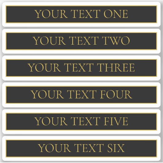 上品なカスタマイズ可能なブラック&フェイク金ゴールド シール (正面)