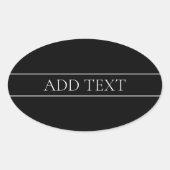 上品なカスタマイズ可能な白い文字とライン 楕円形シール (正面)