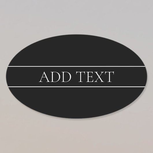 上品なカスタマイズ可能な白い文字とライン 楕円形シール