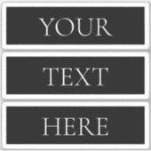 上品なカスタマイズ可能な白黒文字 シール (正面)