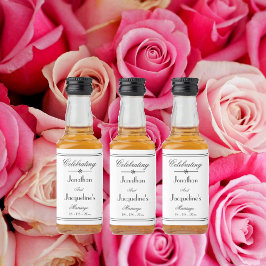 上品なカスタムウェディング名エレガントミニ リキュールボトルラベル