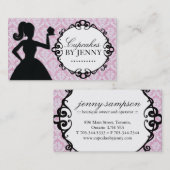 上品なカップケーキのシルエットの名刺 名刺 (正面/裏面)